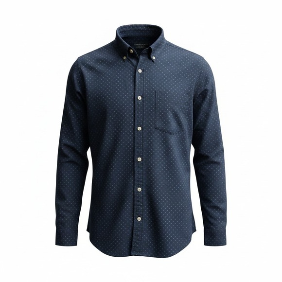 American Eagle Outfitters Other - American Eagle Mens XL Seriously Soft Navy Blue Micro Dot Button Down Shirt